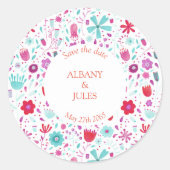 De Blauwgroen Waterverf van het Vloeiend Beeldvens Ronde Sticker (Voorkant)