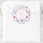 De Blauwgroen Waterverf van het Vloeiend Beeldvens Ronde Sticker (Tas)