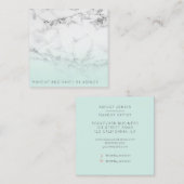 De blauwgroen witte marmeren beroeps van de vierkante visitekaartje (Voorkant / Achterkant)