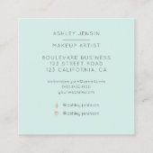 De blauwgroen witte marmeren beroeps van de vierkante visitekaartje (Achterkant)