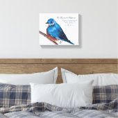 De Blauwvogel voor Geluk Canvas Afdruk (Insitu (Slaapkamer))