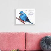 De Blauwvogel voor Geluk Canvas Afdruk (Insitu (Woonkamer))