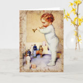 De Blazende Hoorn van de Jongen van het Baby van Kaart (Gele Bloem)