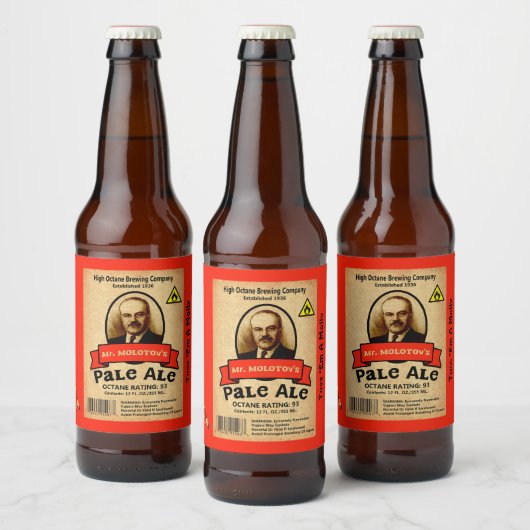De Bleke Ale van de heer Molotov Bier Etiket (Flessen)