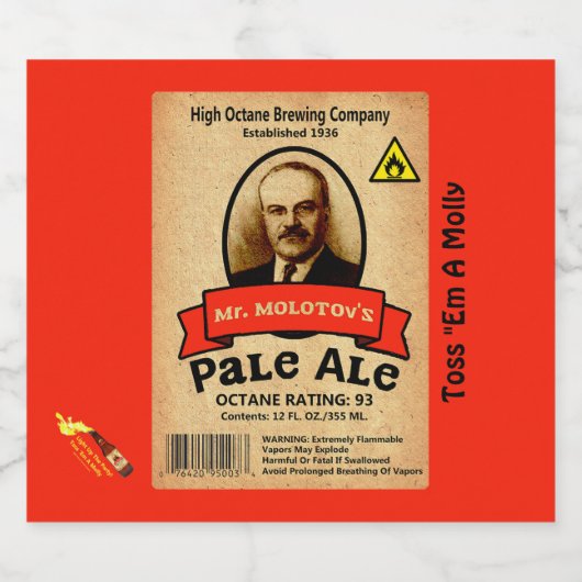 De Bleke Ale van de heer Molotov Bier Etiket (Enkel label)