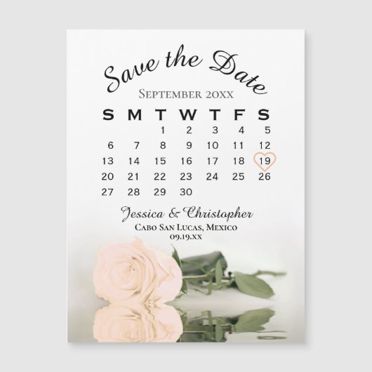 De Bleke Kalender van het Roos van het Peach spare (Voorkant)