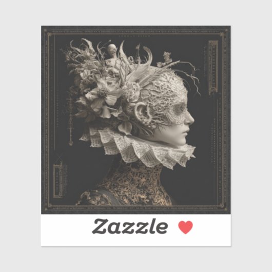 De Bleke Soeverein — Gotische Fijne Kunst Sticker (Vel)