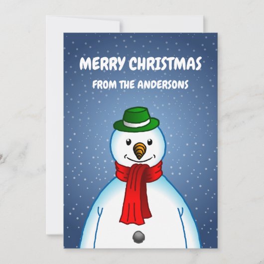 De Blijde Sneeuwman Feestdagenkaart (Voorkant)