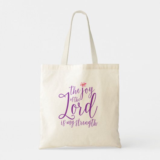 De blijdschap van de Paarse Schrift Tote Bag (Achterkant)
