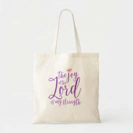 De blijdschap van de Paarse Schrift Tote Bag