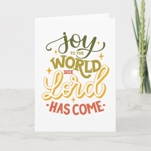 De blijdschap voor de wereld is gekomen. Christmas Feestdagen Kaart (Voorkant)