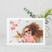 De blije Foto van het Huisdier van de Vakantie van Feestdagenkaart (Staand voorkant)