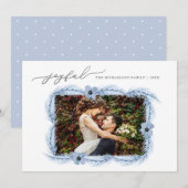 De blije Foto van Kerstmis van de Winter van Feestdagenkaart (Voorkant / Achterkant)