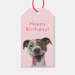De blije Hond die van de Stier van de Kuil de Cadeaulabel