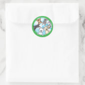 De blije kant ronde sticker (Tas)