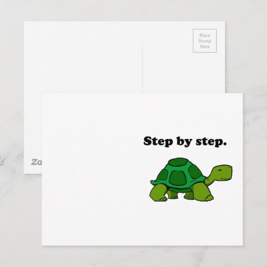 De blijvende het Winnen Schildpad van de Schildpad Briefkaart (Voorkant / Achterkant)