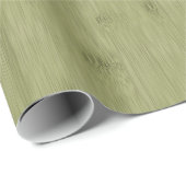 De blik van Bamboe in Olive Moss Green Wood Grain Cadeaupapier (Rol Hoek)