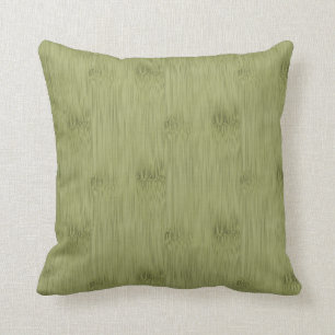 De blik van Bamboe in Olive Moss Green Wood Grain Kussen
