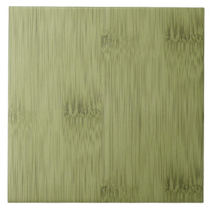 De blik van Bamboe in Olive Moss Green Wood Grain Tegeltje