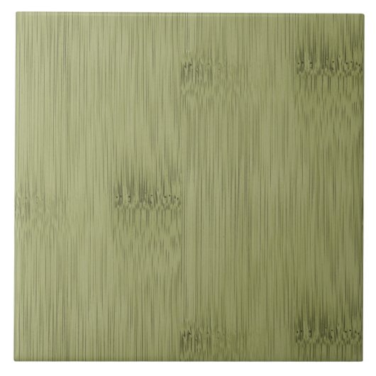 De blik van Bamboe in Olive Moss Green Wood Grain Tegeltje (Voorkant)
