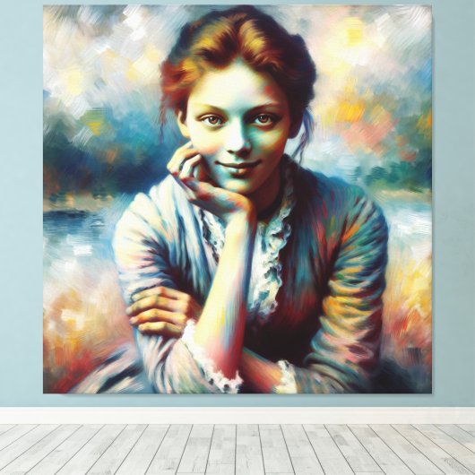 DE BLIK VAN BELA CANVAS AFDRUK (Insitu (Houten vloer))