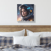 De blik van Cosmic Explorer Canvas Afdruk (Insitu (Slaapkamer))
