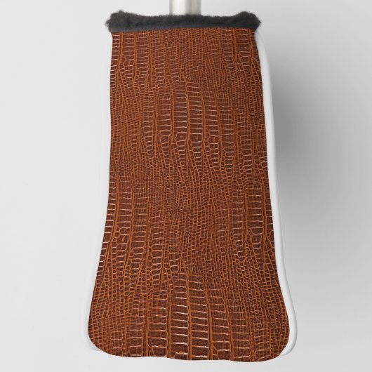 De blik van de bruine realistische alligatorhuid golfheadcover (Draai 90)
