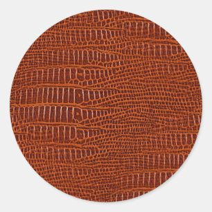 De blik van de bruine realistische alligatorhuid ronde sticker
