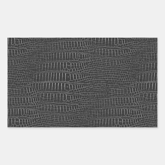 De blik van de zwarte realistische Alligatorhuid Rechthoekige Sticker (Voorkant)