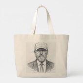 De blik van Donald Trump. Grote Tote Bag (Achterkant)