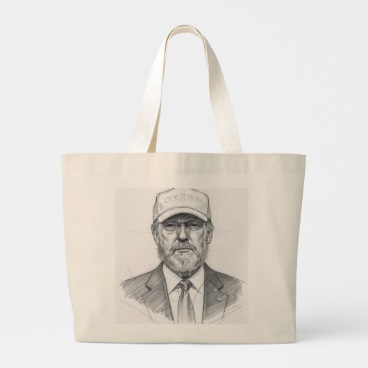 De blik van Donald Trump. Grote Tote Bag (Achterkant)
