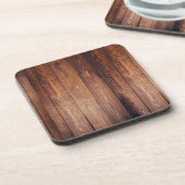 De blik van echt hout drankjes onderzetter (Linkerzijde)