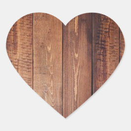 De blik van echt hout hart sticker