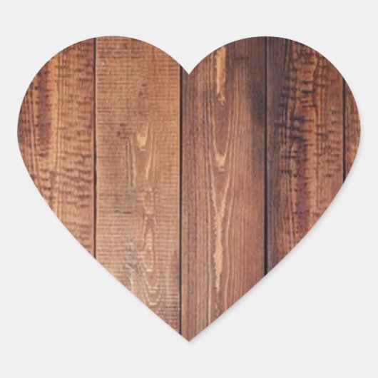 De blik van echt hout hart sticker (Voorkant)