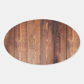 De blik van echt hout ovale sticker (Voorkant)