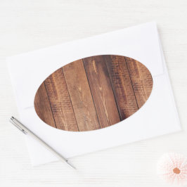 De blik van echt hout ovale sticker