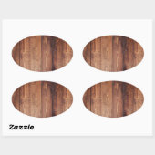 De blik van echt hout ovale sticker (Vel)
