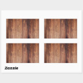 De blik van echt hout rechthoekige sticker (Vel)