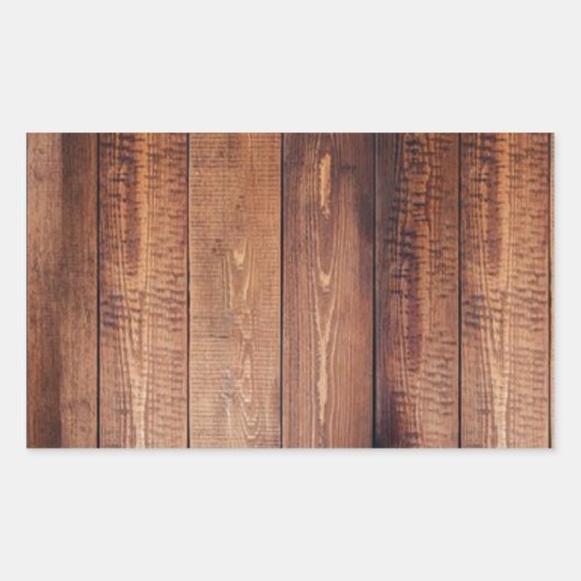 De blik van echt hout rechthoekige sticker (Voorkant)