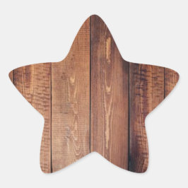 De blik van echt hout ster sticker