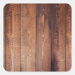 De blik van echt hout vierkante sticker