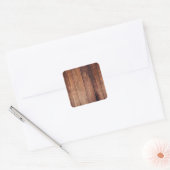 De blik van echt hout vierkante sticker (Envelop)