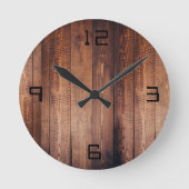 De blik van echte hout ronde klok (Voorkant)