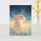 De blik van een cheeta onder de sterren kaart (Gele Bloem)