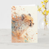 De blik van een jachtluipaard in het wild kaart (Gele Bloem)