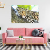 De blik van een luipaard canvas afdruk (Insitu (Woonkamer))
