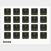 De blik van Medusa Vierkante Sticker (Vel)