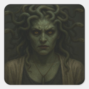 De blik van Medusa Vierkante Sticker