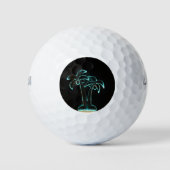 De blik van Neon laat tropische palmbomen opstaan Golfballen (Voorkant)