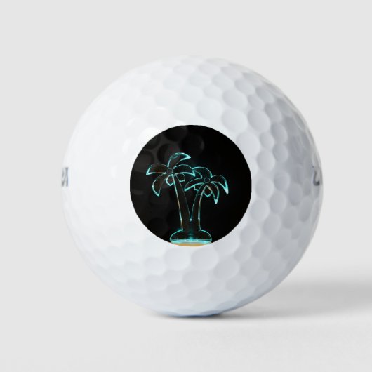 De blik van Neon laat tropische palmbomen opstaan Golfballen (Voorkant)